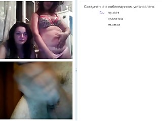 Webchat #21 Webcam girls hot reaction to my sudden dickflash