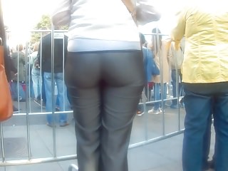 Big butt in tight grey pants 2 
