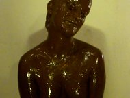 Girl covered in nutella