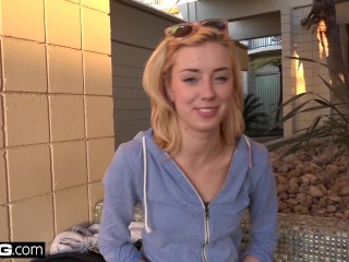 Amateur Haley Reed Gives Our BANG Producer A Sloppy Blowjob