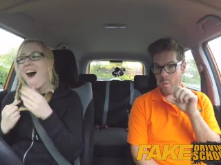 Fake Driving School Learners nerves calmed by fucking hot blonde examiner