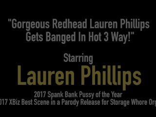 Gorgeous Redhead Lauren Phillips Gets Banged In Hot 3 Way!